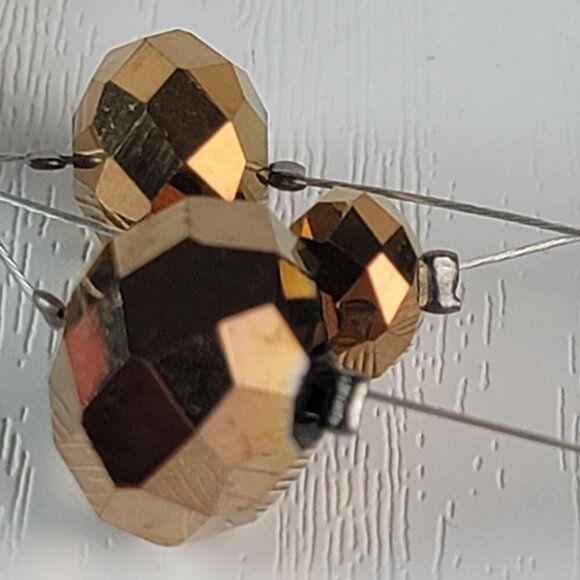 Birch Hill Genuine Crystal Station Necklace 19.5 Inch Gold & Silver Tone New - Picture 4 of 6